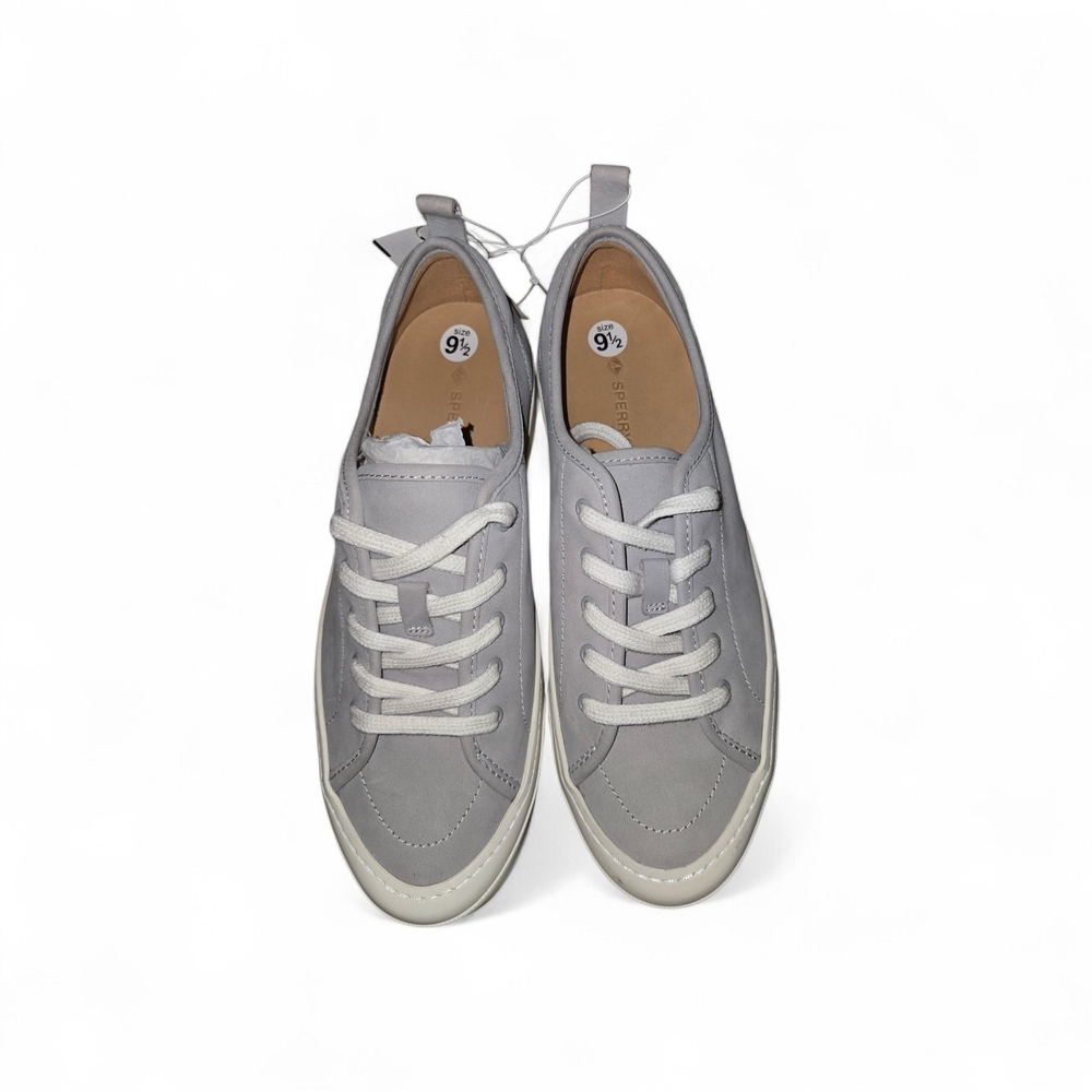 NWT Sperry Women's Leather Grey Lace-Up Sneakers Size 9.5
